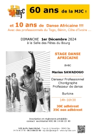 Stage Danse Africaine 1er décembre