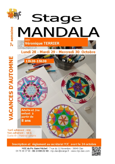 Stage Mandalas du 28 au 30 octobre